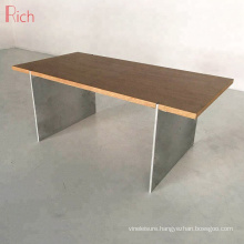 Modern Hotel Coffee Table MDF Square Shaped Top Shop Cement Base Dining Room Table Set